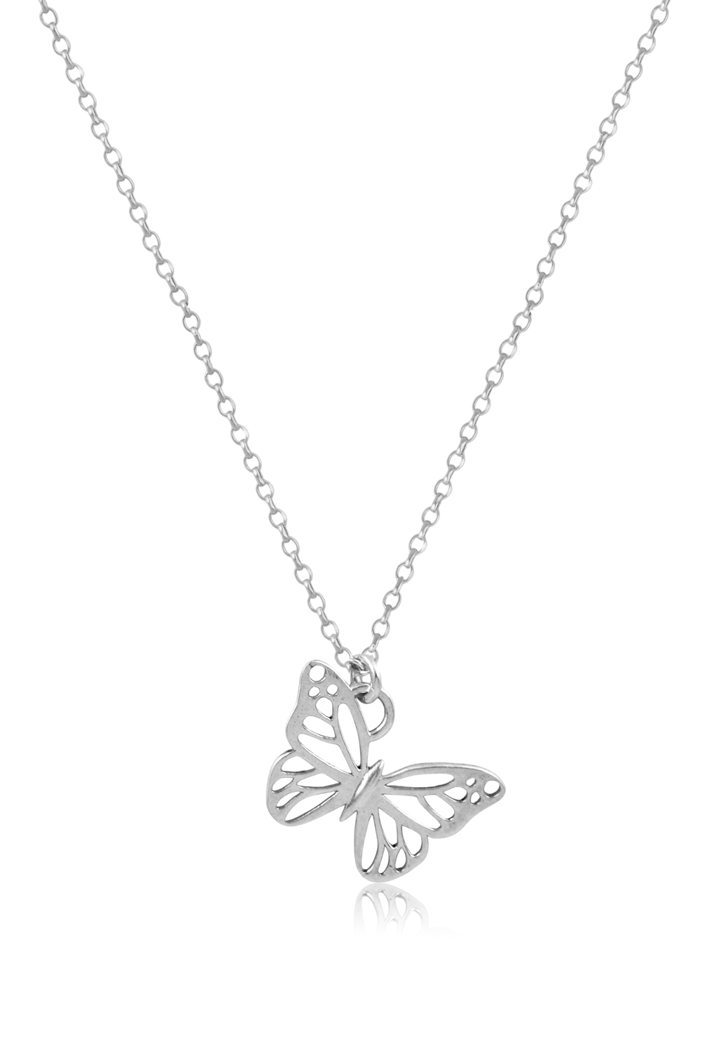 Butterfly ασημένιο κολιέ